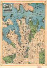 Load image into Gallery viewer, Robinson&#39;s Aeroplane Map of Sydney, Port Jackson, NSW