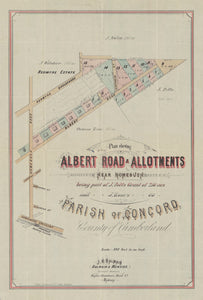 Plan shewing Albert Road & Allotments near Homebush... Parish of Concord