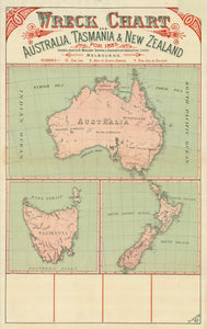 Wreck Chart of Australia, Tasmania & New Zealand for 1885.