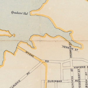 Map of North Sydney & Environs Showing Tramway Lines & Stopping Places