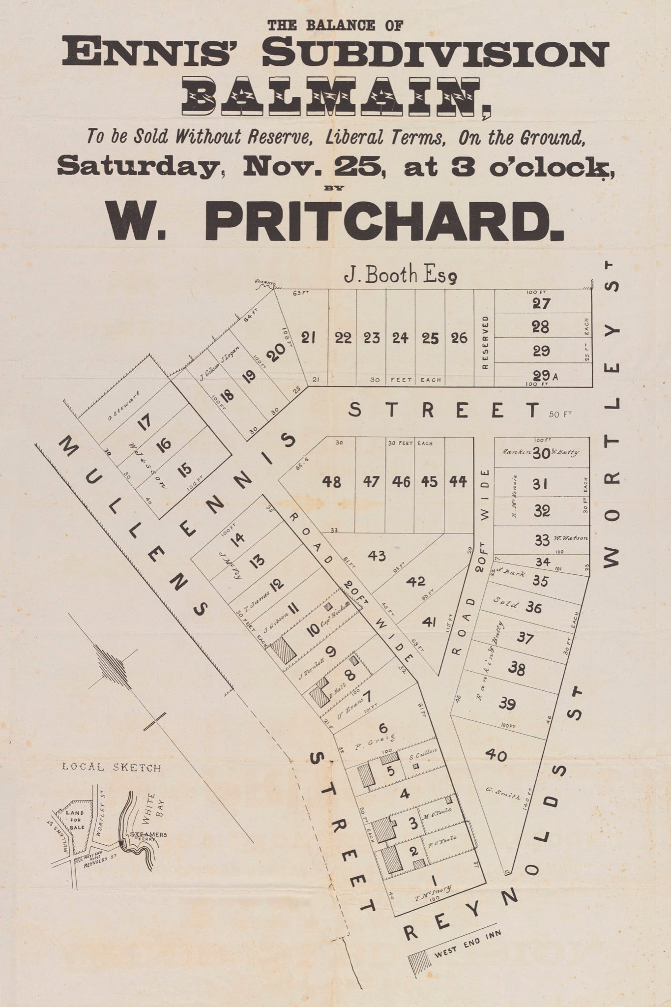 Ennis' Subdivision Balmain