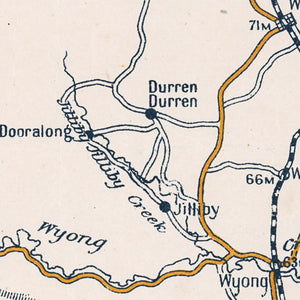 Tourist Map of the Lake District between Sydney & Newcastle