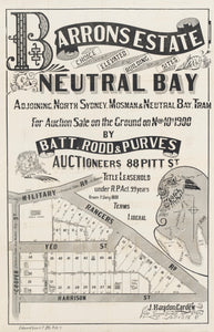 Barrons Estate Neutral Bay, Adjoining North Sydney, Mosman & Neutral Bay, 1900