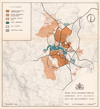 Load image into Gallery viewer, Canberra City District Outline Development Plan, 1959