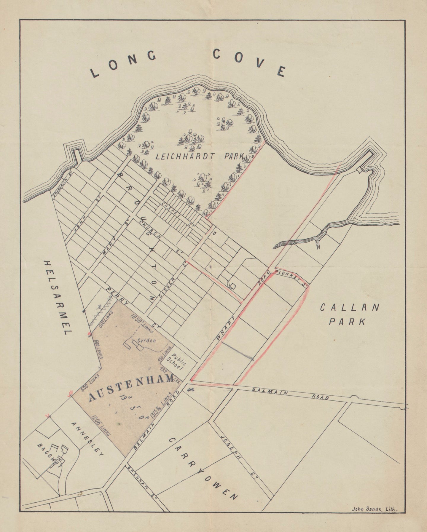 Austenham, Long Cove, Leichhardt Park, Callan Park, 1885