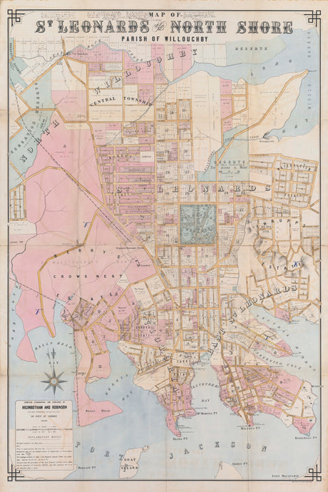 Map of St Leonards on the North Shore - Parish of Willoughby