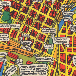 Pictorial Map of the City & Surrounds of Melbourne, 1834-1934