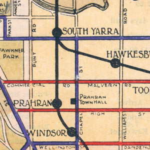 Rail & Tramway Map of Melbourne & Suburbs