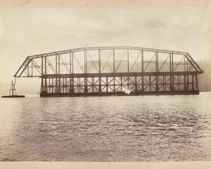 Hawkesbury River Railway Bridge Construction, 1889