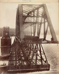 Hawkesbury River Railway Bridge Construction, 1889