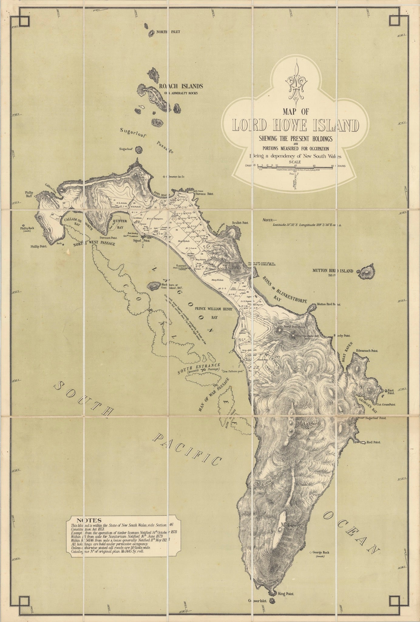 Map of Lord Howe Island