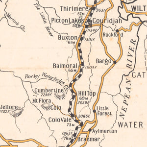 Map of the Tourist Districts of the Blue Mountains, the Illawarra and the Southern Highlands of New South Wales