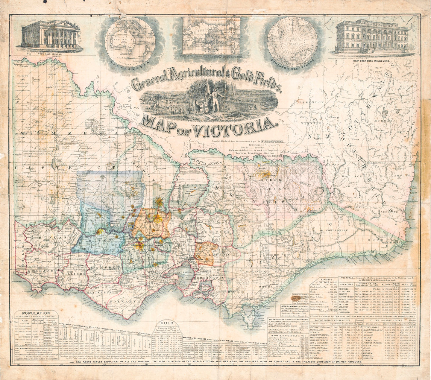 General Agricultural and Gold Fields, Map of Victoria