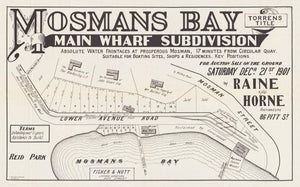 Mosmans Bay - Main Wharf Subdivision, Absolute water frontages at prosperous Mosman,17 minutes from Circuar Quay