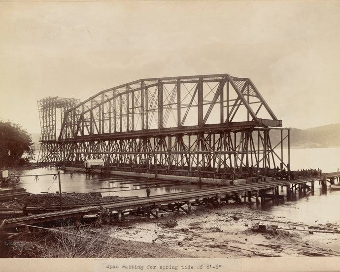 Hawkesbury River Railway Bridge Construction, 1889