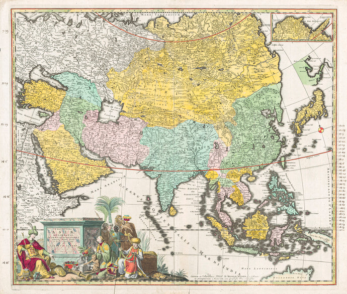 Map: 'Most exact delineation of Asia, in the major regions, and the other provinces, etc', 1702