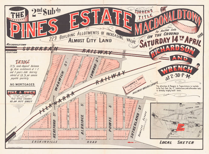 Pines Estate Macdonaldtown - Building allotments of increasing value, almost City land.