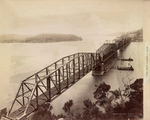 Hawkesbury River Railway Bridge Construction, 1889