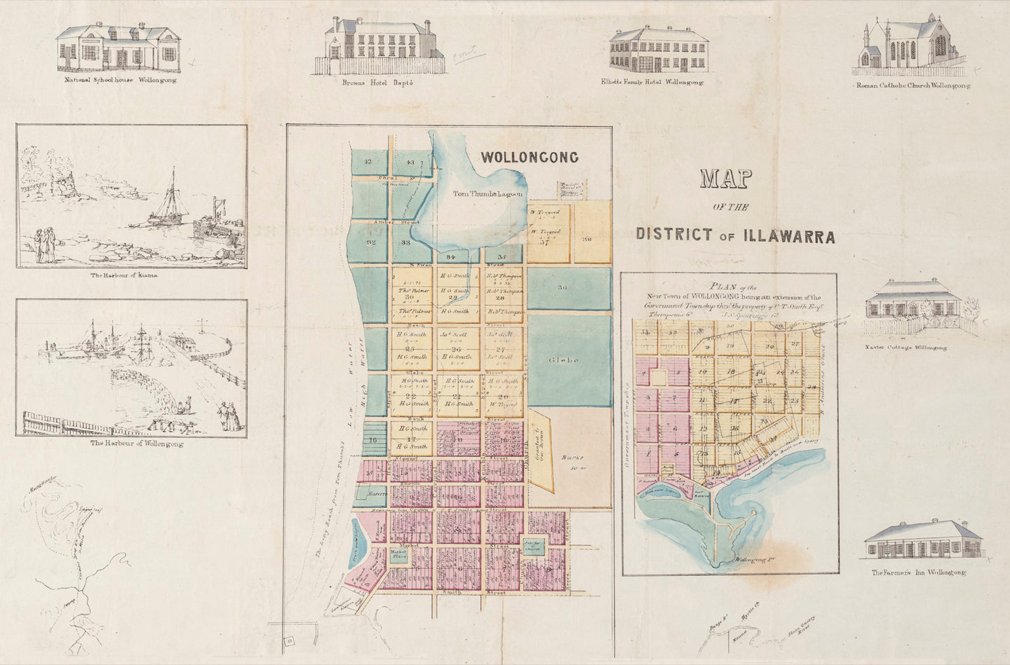 Map of the District of Illawarra & Plan of the New Town of Wollongong