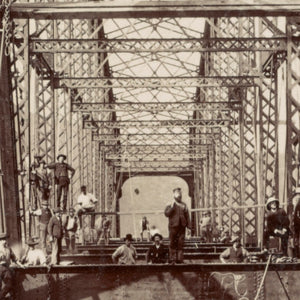 Hawkesbury River Railway Bridge Construction, 1889