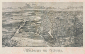 Melbourne and Suburbs bird's-eye view