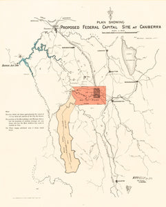 Plan Showing Proposed Federal Capital Site at Canberra