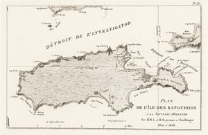 Plan de L'Île des Kanguroos à la Nouvelle Holland (Map of Kangaroo Island)