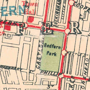 Map of Sydney & Suburbs Showing Tramway Lines and Stopping Places