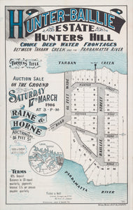 Hunter-Baillie Estate Hunters Hill - Choice Deep Water Frontages Between Tarban Creek and the Parramatta River