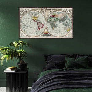 Missionary Map of The World showing the Prevailing Religions of its varying nations and the Central Stations of all Protestant Missionaries