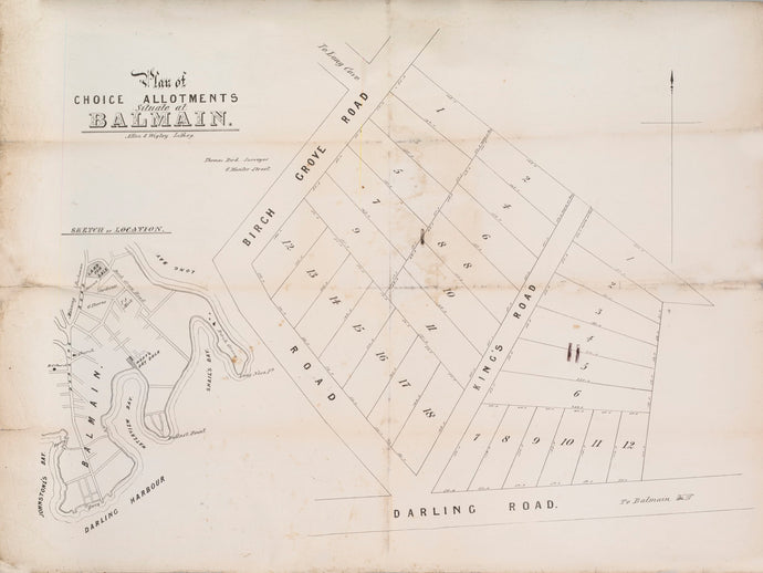 Plan of Choice Allotments situate at Balmain