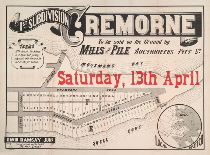 1st Subdivision, Cremorne, 1888