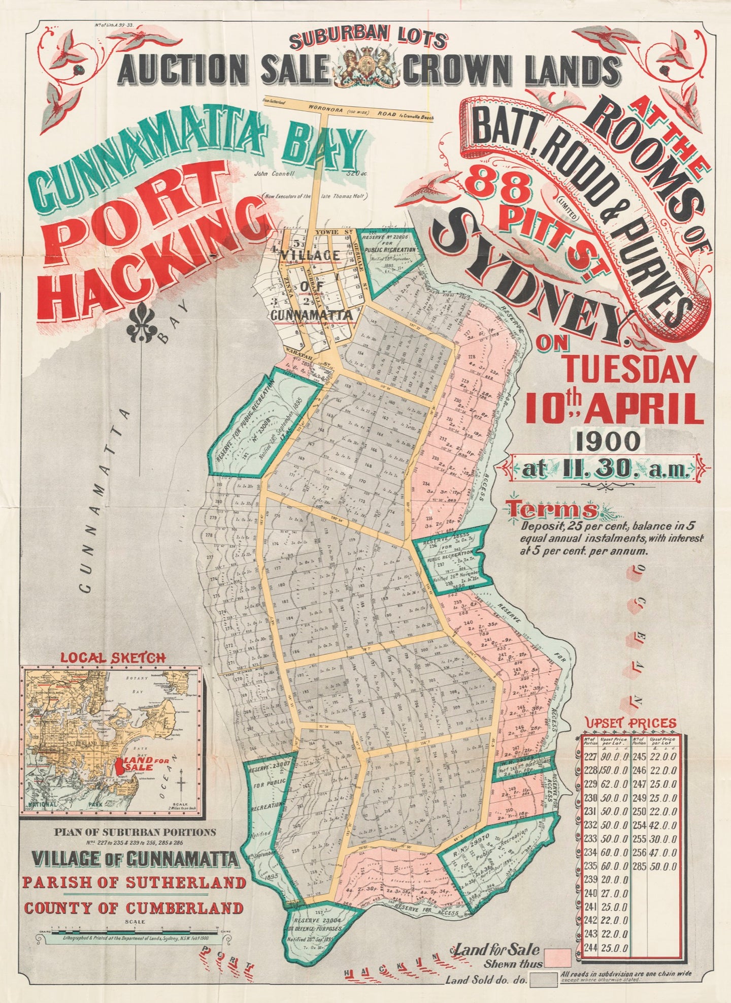 Gunnamatta Bay, Port Hacking - Auction Sale - Crown Lands