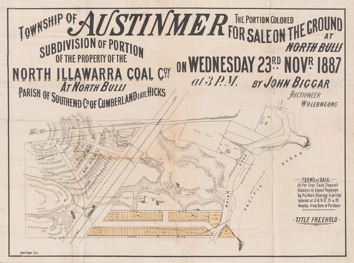 Township of Austinmer, Subdivision of the Property of the North Illawarra Coal Co. at North Bulli