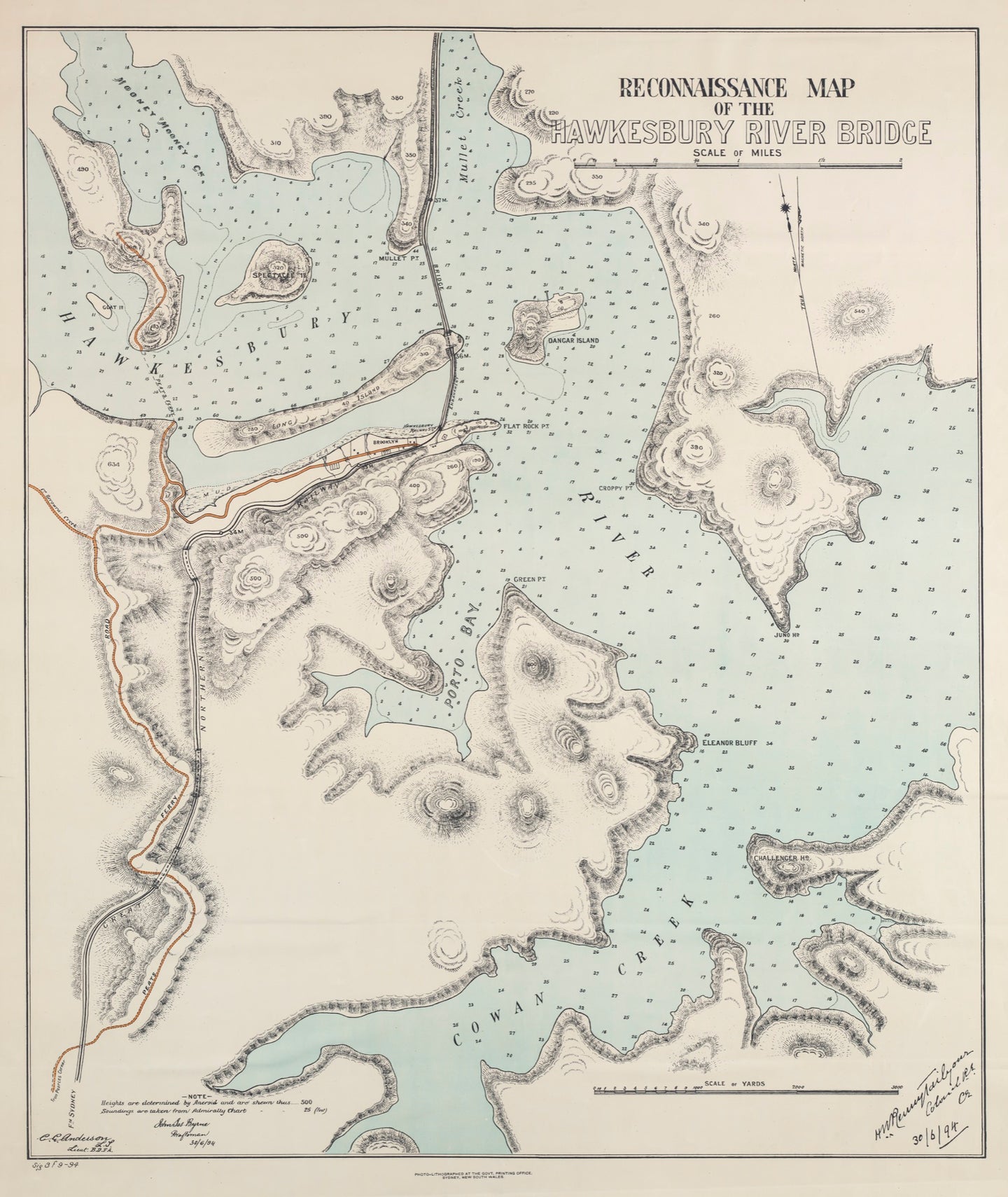 Reconnaissance Map of the Hawkesbury River Bridge