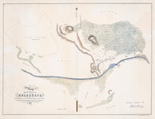 Load image into Gallery viewer, Map Shewing the Site of Melbourne and the position of the Huts &amp; Buildings previous to the foundation of the Township by Sir Richard Bourke, in 1837