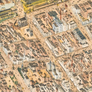 Isometrical Plan of Melbourne & Suburbs in 1866 (colour)