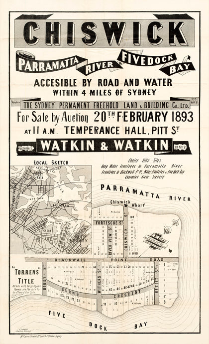 Chiswick - Parramatta River & Five Dock Bay, 1893