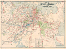 Load image into Gallery viewer, Map of Sydney &amp; Suburbs Showing Tramway Lines and Stopping Places