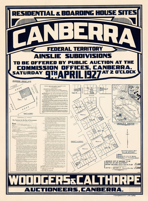 Canberra: Residential & Boarding House Sites, 1927