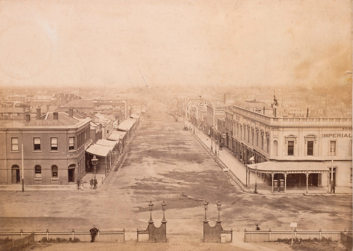 Bourke Street taken from Parliament House, 1870