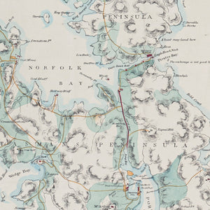 ⁣Chart of Forestiers and Tasmans Peninsulas, Van Diemens Land