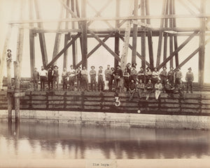 Hawkesbury River Railway Bridge Construction, 1889